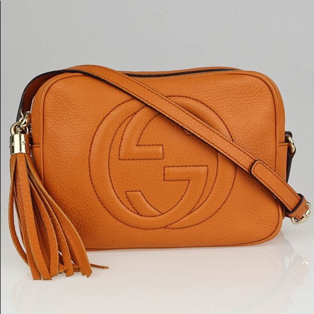 🆕 Gucci Disco Soho Orange Sm Leather 💯Authentic